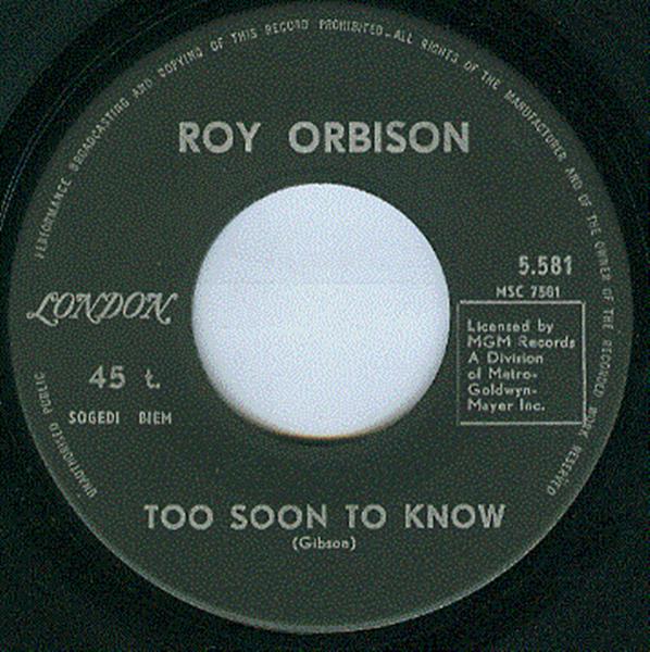 Grote foto roy orbison too soon to know you ll never be sixteen again muziek en instrumenten platen elpees singles