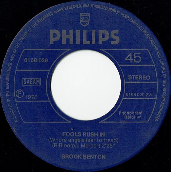 Grote foto brook benton endlessly fools rush in muziek en instrumenten platen elpees singles