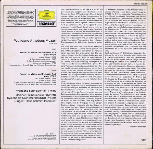 Grote foto wolfgang amadeus mozart wolfgang schneiderhan berliner philharmoniker ndr sinfonieorchester ha muziek en instrumenten platen elpees singles