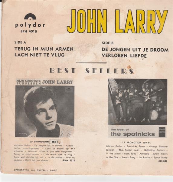 Grote foto john larry terug in mijn armen muziek en instrumenten platen elpees singles