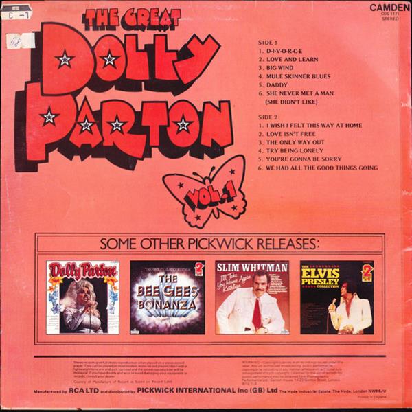 Grote foto dolly parton the great dolly parton vol. 1 d i v o r c e muziek en instrumenten platen elpees singles