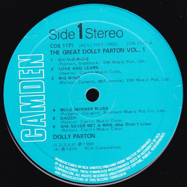 Grote foto dolly parton the great dolly parton vol. 1 d i v o r c e muziek en instrumenten platen elpees singles