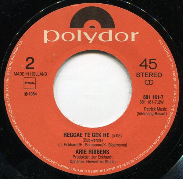 Grote foto arie ribbens reggae te gek h muziek en instrumenten platen elpees singles