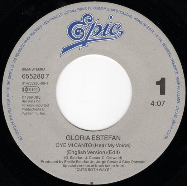 Grote foto gloria estefan oye mi canto hear my voice muziek en instrumenten platen elpees singles