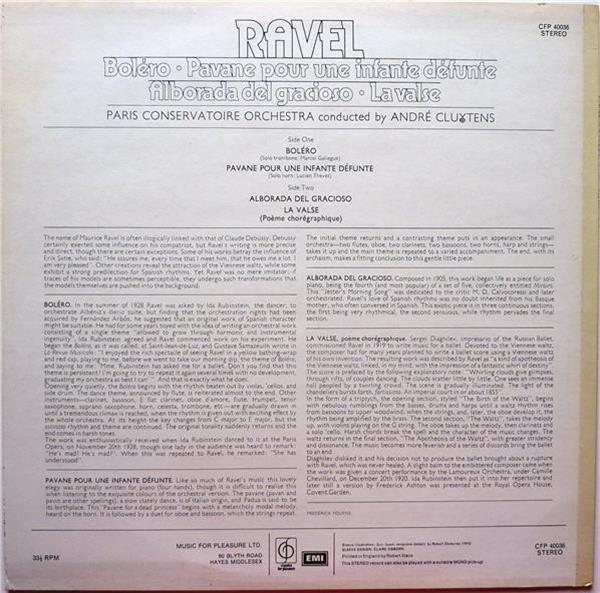 Grote foto maurice ravel orchestre de la soci t des concerts du conservatoire andr cluytens orchestral m muziek en instrumenten platen elpees singles