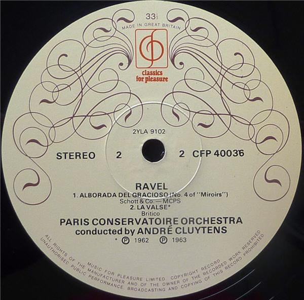 Grote foto maurice ravel orchestre de la soci t des concerts du conservatoire andr cluytens orchestral m muziek en instrumenten platen elpees singles