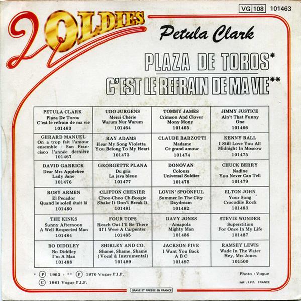 Grote foto petula clark plaza de toros c est le refrain de ma vie muziek en instrumenten platen elpees singles