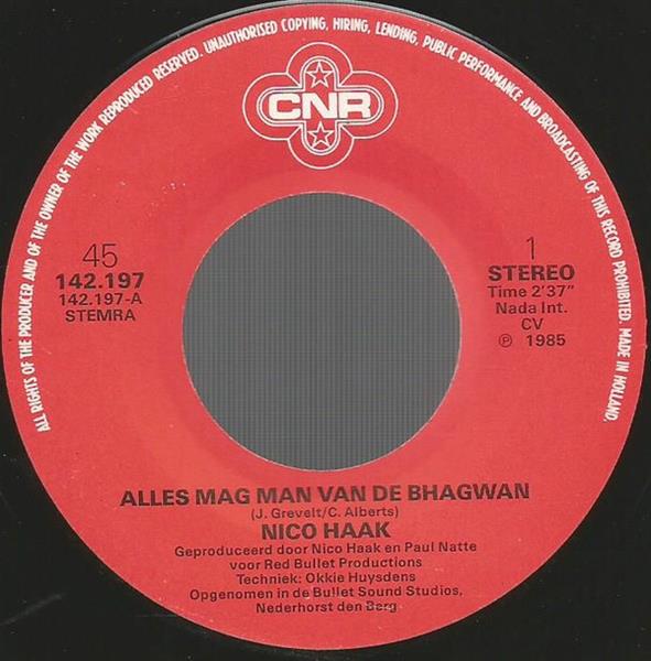 Grote foto nico haak alles mag man van de bhagwan muziek en instrumenten platen elpees singles