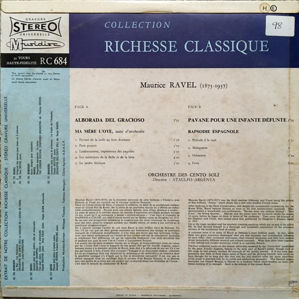 Grote foto maurice ravel orchestre des cento soli ata lfo argenta alborada del gracioso rapsodie espagnol muziek en instrumenten platen elpees singles