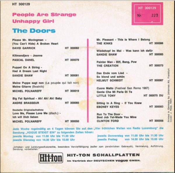 Grote foto the doors people are strange muziek en instrumenten platen elpees singles