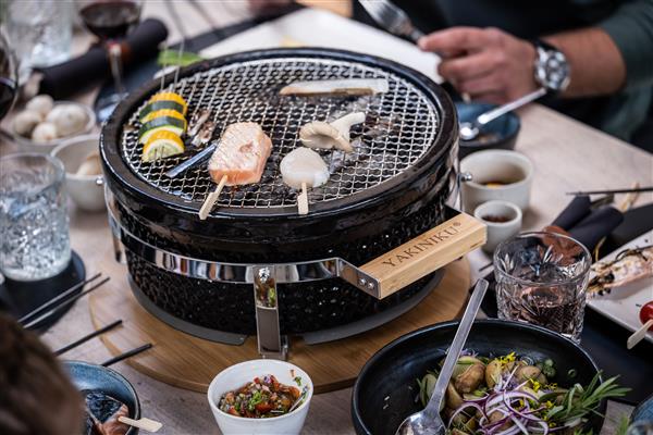 Grote foto yakiniku shichirin ronde tafel grill barbecue 30 cm tuin en terras buitenkeukens
