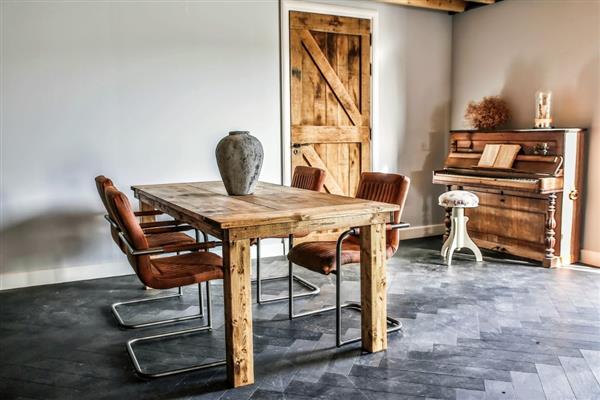 Grote foto sensationele actie robuuste steigerhouten tafel huis en inrichting eettafels