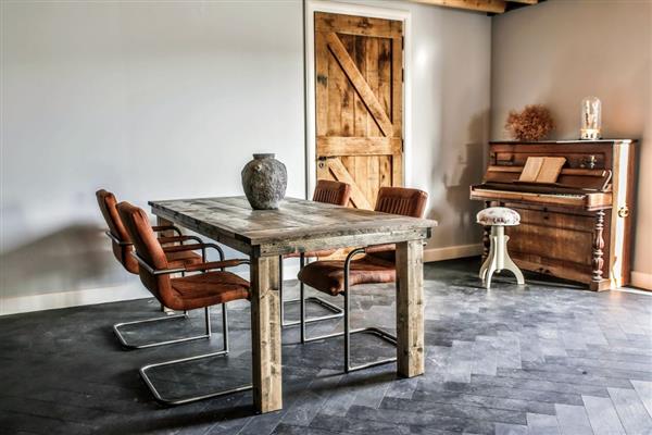 Grote foto leuke houten moderne steigertafel nu voor 129 huis en inrichting eettafels