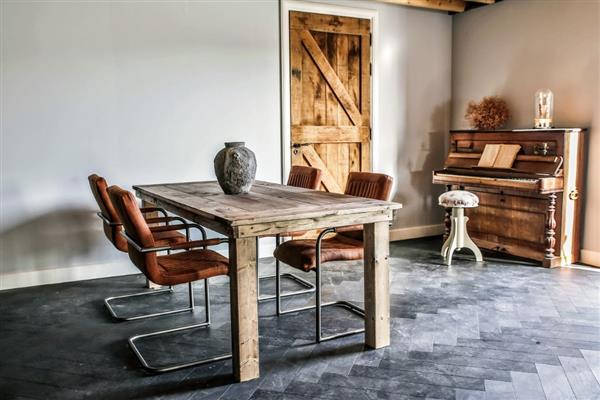Grote foto kostelijke ontworpen moderne houten steigertafel huis en inrichting eettafels