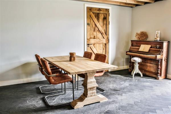 Grote foto prachtige actie luxe kloosterhouten eikentafel huis en inrichting eettafels