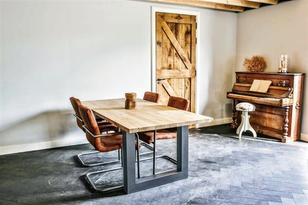 Grote foto prachtige actie luxe kloosterhouten eikentafel huis en inrichting eettafels