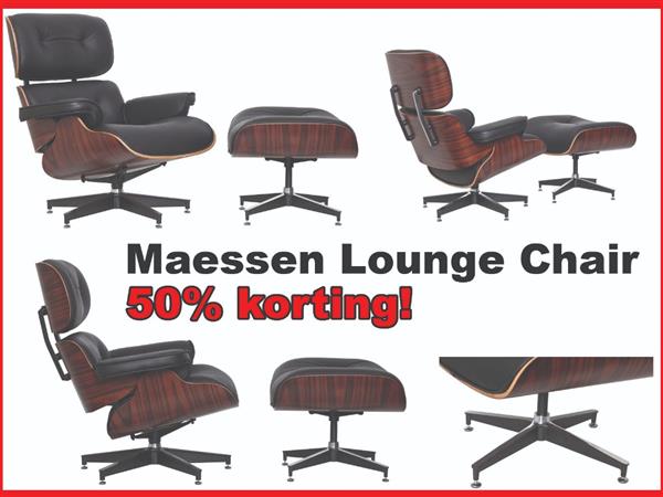 Grote foto 100 uitverkoop maessen lounge chair zwart leer huis en inrichting stoelen