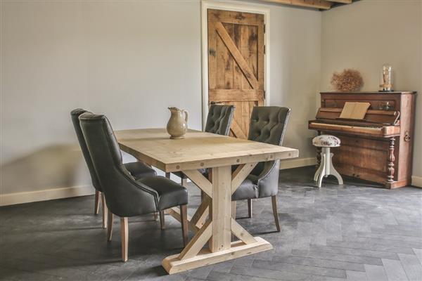 Grote foto nu een geleefde moderne kloostertafel nu voor 249 huis en inrichting eettafels