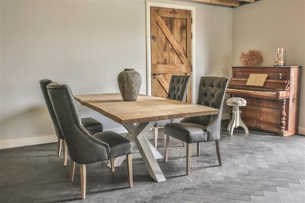 Grote foto boomstam tafel eiken eettafel uitverkoop 423 huis en inrichting eettafels