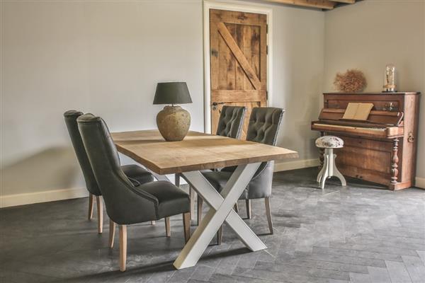 Grote foto boomstam tafel eiken eettafel uitverkoop 423 huis en inrichting eettafels