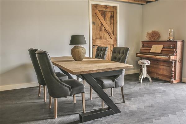 Grote foto boomstam tafel eiken eettafel uitverkoop 423 huis en inrichting eettafels