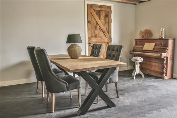 Grote foto boomstam tafel eiken eettafel uitverkoop 423 huis en inrichting eettafels