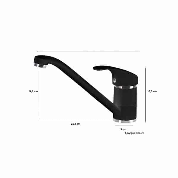 Grote foto keukenkraan pepe laag zwart graniet huis en inrichting keukenbenodigdheden