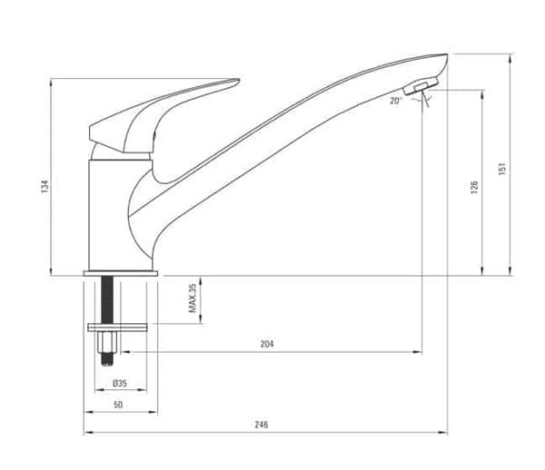 Grote foto keukenkraan designkraan chroom cynia eco huis en inrichting keukenbenodigdheden