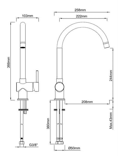 Grote foto keukenkraan mengkraan wiesbaden caral zwart huis en inrichting keukenbenodigdheden