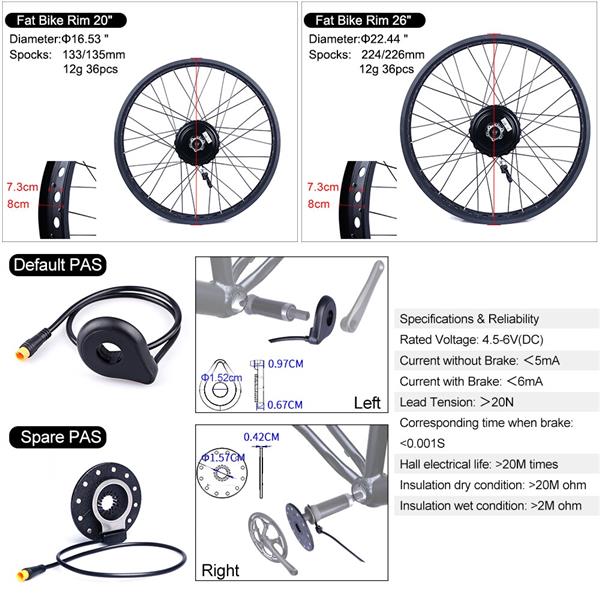 Grote foto bafang 48v 750w fat bike wheel hub motor kit fietsen en brommers elektrische fietsen