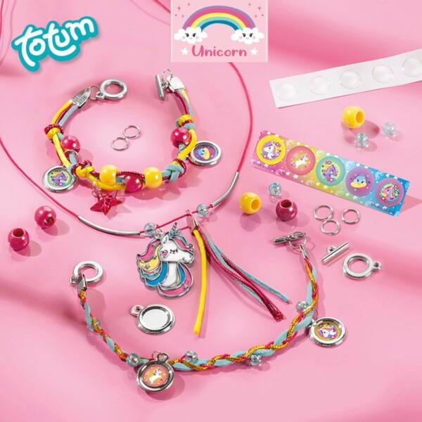 Grote foto totum unicorn knutselkoffer 2 in 1 regenboog armbandjes maken diamond painting knutselen sierade kinderen en baby overige