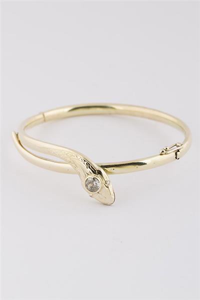 Grote foto gouden slangen armband met een briljant kleding dames sieraden