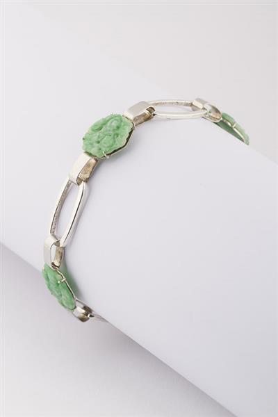 Grote foto wt gouden armband met jade. kleding dames sieraden