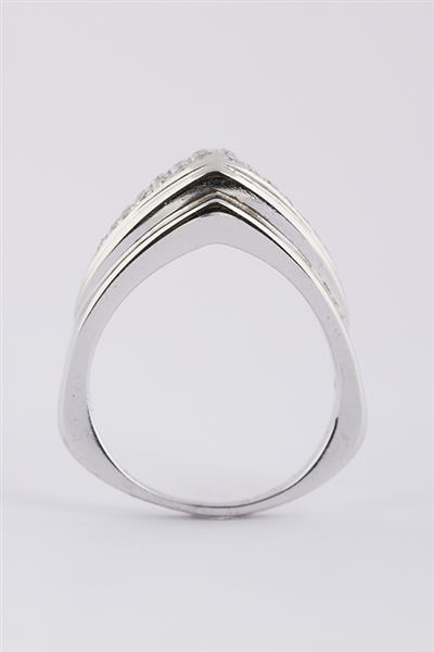 Grote foto wit gouden ring met diamant kleding dames sieraden