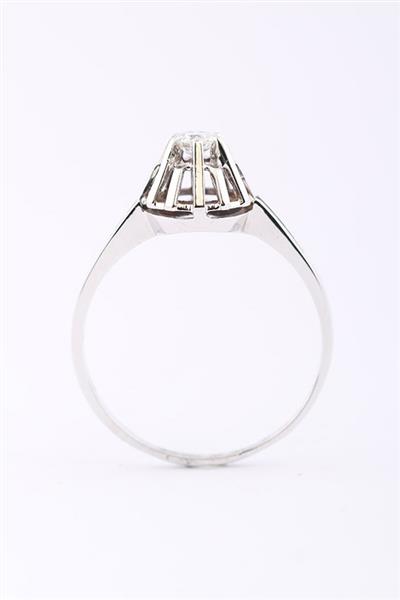 Grote foto wit gouden solitair ring met briljant 0.18 ct. kleding dames sieraden