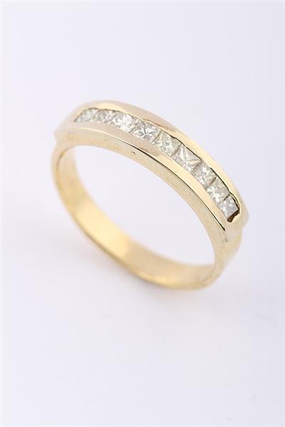 Grote foto gouden rij ring met prinses geslepen diamant kleding dames sieraden