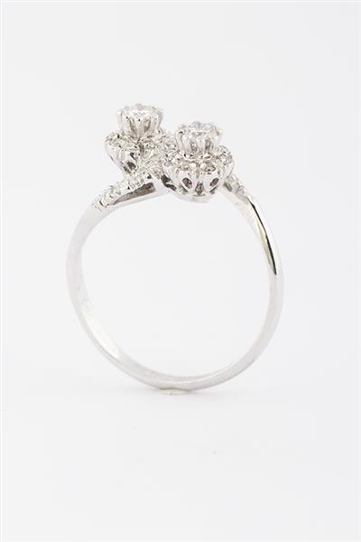 Grote foto wit gouden slag ring met briljant en diamant kleding dames sieraden