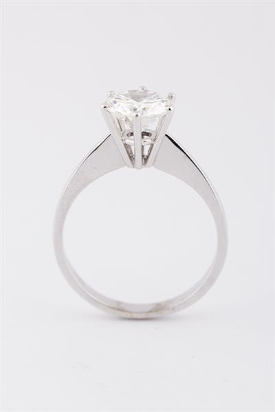 Grote foto wit gouden solitair ring met briljant 1.31 ct. kleding dames sieraden