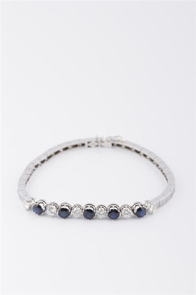 Grote foto wit gouden armband met briljant en saffier kleding dames sieraden