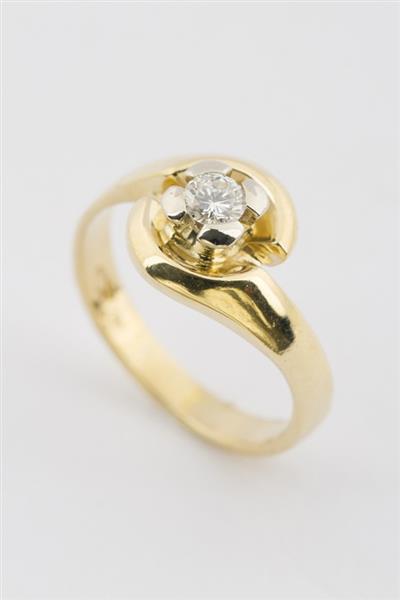 Grote foto gouden slag ring met briljant kleding dames sieraden