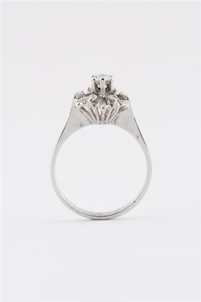 Grote foto wit gouden entourage ring met briljant en diamant kleding dames sieraden