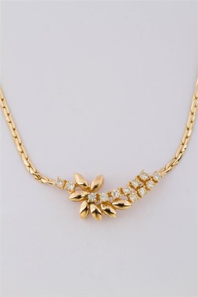 Grote foto gouden collier met 12 briljanten kleding dames sieraden