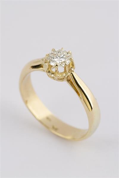 Grote foto gouden solitair ring met briljant 0.55 ct. kleding dames sieraden