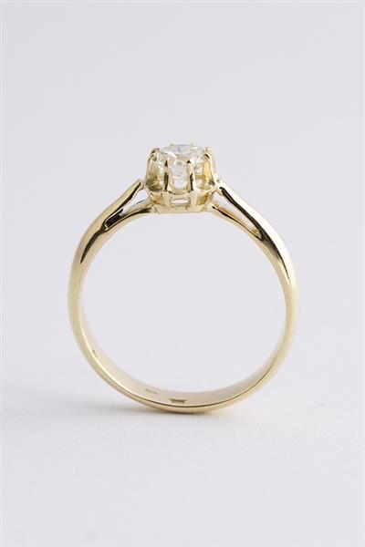 Grote foto gouden solitair ring met briljant 0.55 ct. kleding dames sieraden
