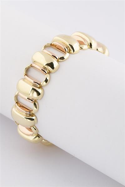 Grote foto gouden bi color schakel armband kleding dames sieraden