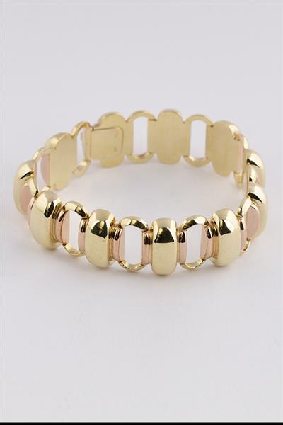 Grote foto gouden bi color schakel armband kleding dames sieraden