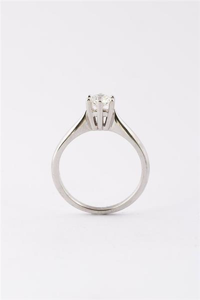 Grote foto wit gouden solitair ring met een briljant kleding dames sieraden