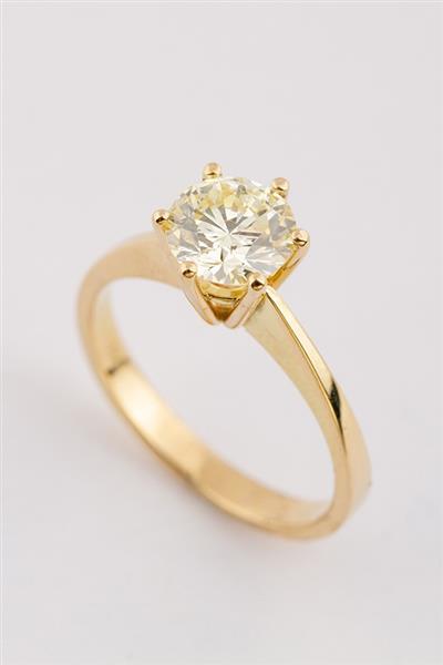 Grote foto gouden solitair ring met een briljant kleding dames sieraden