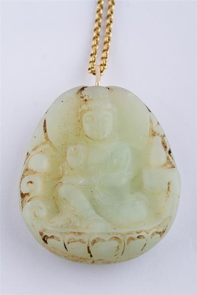 Grote foto jade boeddha hanger kleding dames sieraden