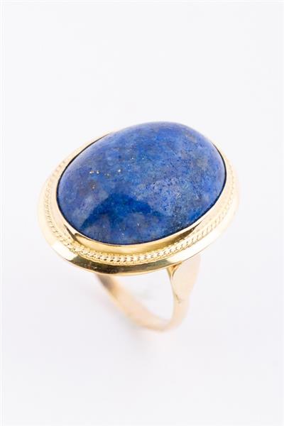 Grote foto gouden ring met lapis lazuli kleding dames sieraden